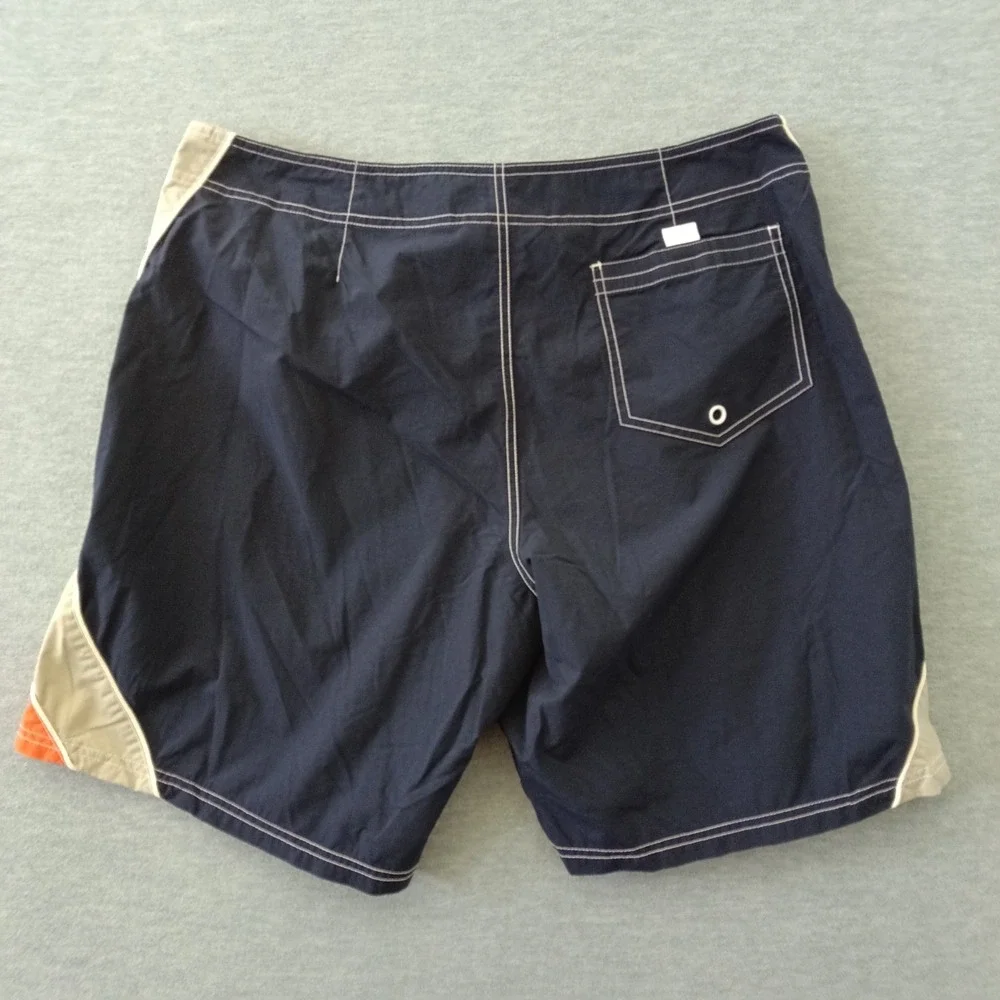 Polo Sport Ralph Lauren Mens Orange Navy Colorblock Board Shorts Swim Trunks 36